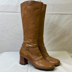 Warm Brown Calf Leather Boots